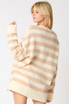 Poly Stripe Loose Fit Oversized Sweater