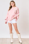 TERRY RIBBON THREAD EMBO. OVERSIZED SWEATSHIRTS