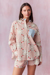 Multi Floral Block Printed Cotton Poplin Shirt