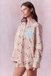 Multi Floral Block Printed Cotton Poplin Shirt