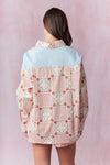 Multi Floral Block Printed Cotton Poplin Shirt