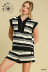 Textured Knit Striped Shorts