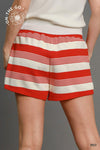 Textured Knit Striped Shorts