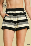 Textured Knit Striped Shorts