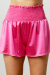 Smocked Foil Coated Shorts