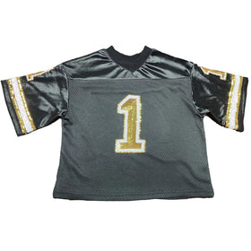 Belle Cher Black and Gold Sequin Jersey