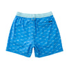 PRODOH Boogie Board Swim Trunk in Fish Print on Marina Blue