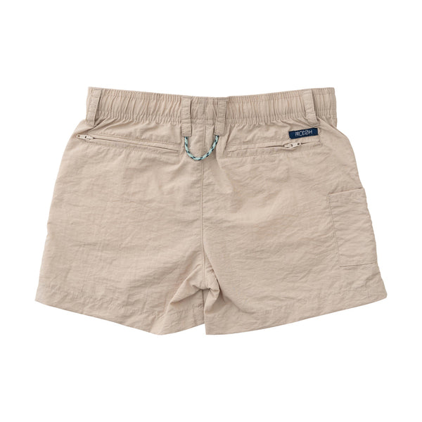 Boy's Outrigger Performance Short in Classic Ancient Scroll Khaki
