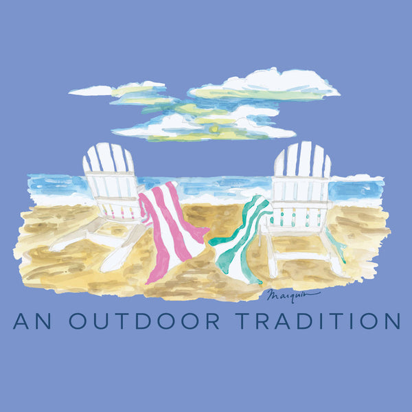 Girls Pro Performance Short Sleeve Fishing T-shirt in Coastline Blue Life's a Beach