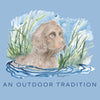 Kids Pro Performance Long Sleeve Fishing T-shirt in Clear Sky Blue Boykin Spaniel