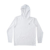 Mens Long Sleeve Pro Performance Fishing Hoodie T-shirt in Bright White