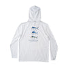Mens Long Sleeve Pro Performance Fishing Hoodie T-shirt in Bright White