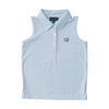 Girls Sleeveless Pro Performance Polo Shirt in Clear Sky Stripe