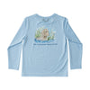 Kids Pro Performance Long Sleeve Fishing T-shirt in Clear Sky Blue Boykin Spaniel