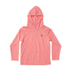 Kids Pro Performance Hoodie Fishing T-shirt in Flamingo Pink White Marlin Fish