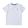 Kids Pro Performance Short Sleeve Fishing T-shirt in Bright White with Mahi Catch of the Day