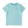 Kids Pro Performance Short Sleeve Fishing T-shirt in Waterspout Blue with White Marlin Fish