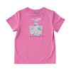 Girls Pro Performance Short Sleeve Fishing T-shirt in Fuchsia Pink Beach Lifeguard