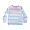 Girls Pro Performance Long Sleeve Fishing T-shirt Fuchsia Pink Multi Color Stripe Darlin Marlin