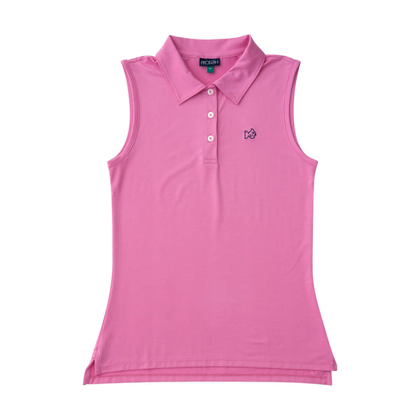 PRODOH Sleeveless Pro Performance Polo Shirt in Fuchsia Pink