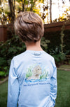 Kids Pro Performance Long Sleeve Fishing T-shirt in Clear Sky Blue Boykin Spaniel