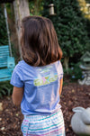 Girls Pro Performance Short Sleeve Fishing T-shirt in Coastline Blue Life's a Beach