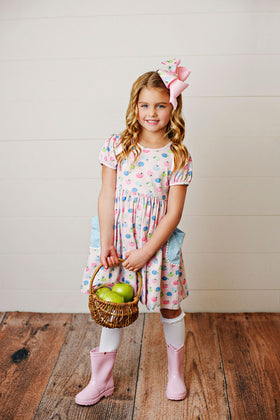 GIRL KNIT APPLE DRESS