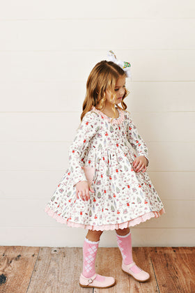 SWOON BABY NUTCRACKER EYELET TRIM POCKET DRESS