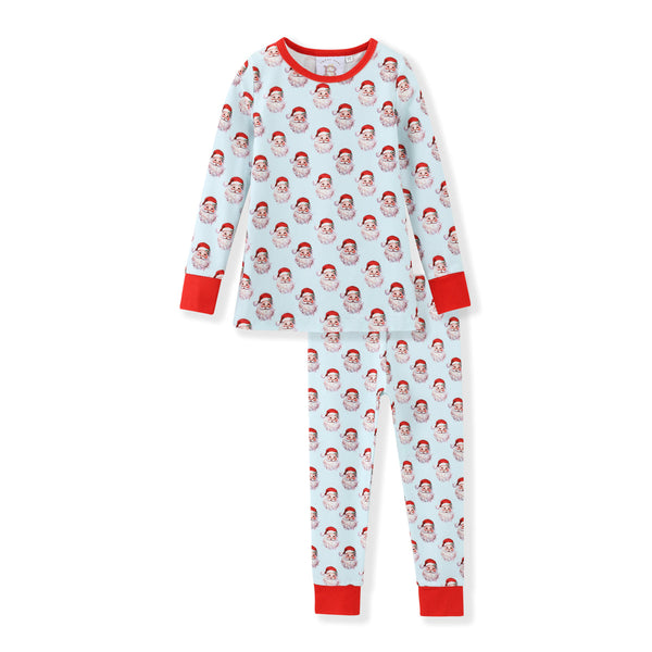 SWOON BABY SANTA BABY BUTTERKNIT BLUE UNISEX 2PC PJ SET