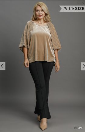 Round Neck Velvet Top
