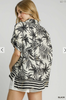 Tropical Print Button Down Top
