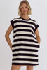 Stripe Sleeveless Mini Dress W/Pockets
