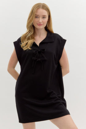 Solid Jersey Knit Sleeveless Pullover Mini Dress