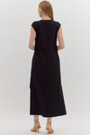 Solid Jersey Knit Pullover Midi Dress