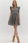 Medallion Multi-Pattern Tiered Mini Dress