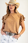WING SLVS COTTON SLUB MINERAL WASHED KNIT TOP