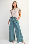 WING SLVS COTTON SLUB MINERAL WASHED KNIT TOP