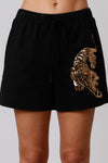 Sequin Tiger Knit Shorts