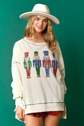 Sequin Nutcracker French Terry Sweatshirt