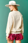 Multicolor Christmas Tree Lurex Embroidery Sweatshirt