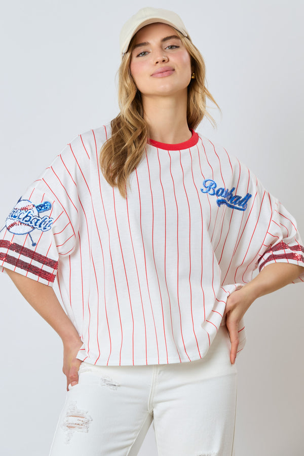 Baseball Short Sleeve Top