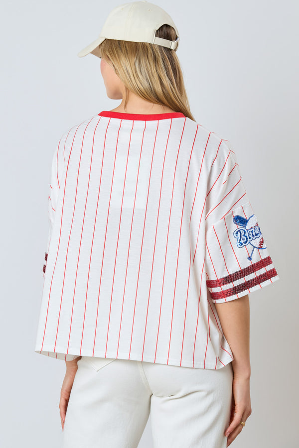 Baseball Short Sleeve Top