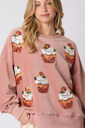 Corduroy Pumpkin Cupcake Sequins