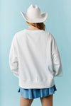 Cotton Terry American Flag Lace Trim Detail Srican Flag Lace Trim Detail Sweatshirt