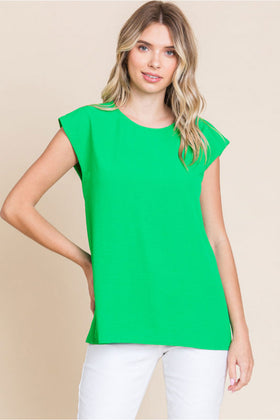 Solid Top W/U-Neck, Back Buttoned Closure