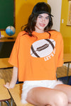 Football Sequin Patch Crop Tee