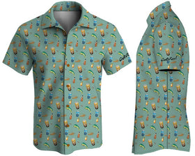 Men's Dri Fit Button Up Teal Sunday Funday