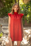 WILA SUEDE RUFFLE SLEEVE DRESS