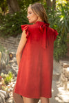 WILA SUEDE RUFFLE SLEEVE DRESS