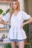 SOLID FLARED SHORT SLEEVE TOP